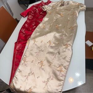 Da Hwa Red Gold Chinese Dress Size S M L Small Medium Costume Large Dress X 2 S9